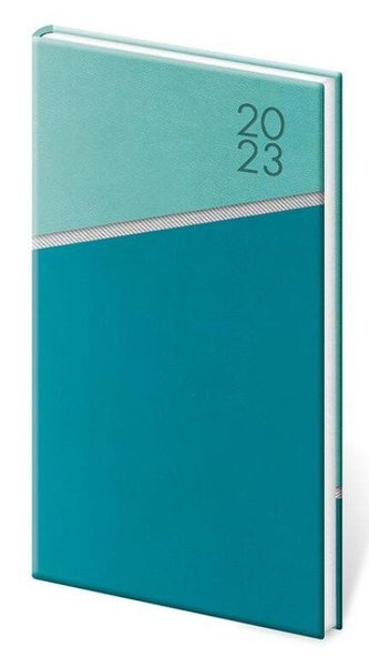 Diář 2023 Line - zelený, týdenní, kapesní