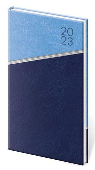 Diář 2023 Line - modrý, týdenní, kapesní