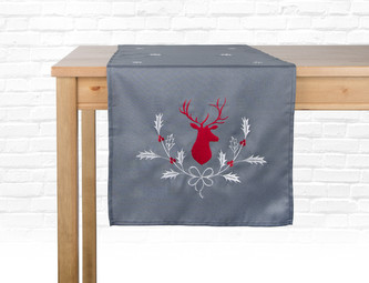 Ubrus - běhoun na stůl DEER 40x140 cm, tmavě šedá ESSEX