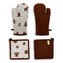 HOME ELEMENTS Chňapka s magnetem a podložka 18*32 + 20*20 cm, Perníčky