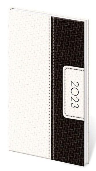 Diář 2023 Erie - bílo/černá, týdenní, kapesní
