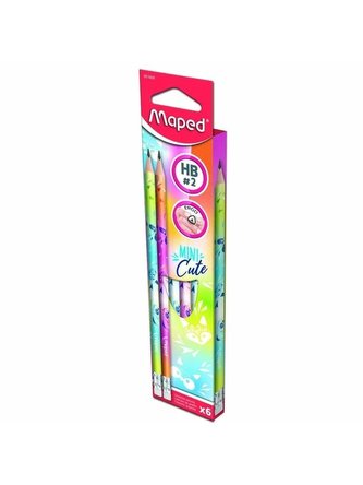 Maped Tužka grafitová s pryží - Mini Cute 6 ks Maped Tužka grafitová s pryží - Mini Cute 6 ks