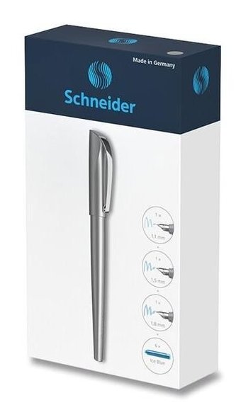 Plnicí pero, dárková sada "Callissima", antracitově šedá, 1,1 mm, dárek: 1,5 a 1,8 mm hrot SCHNEIDER