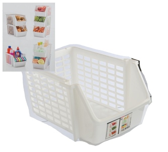 Košík organizér bílý 21,5x14x30cm