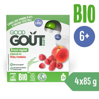 Good Gout BIO Rýžový dezert s broskví a malinou (4x85 g)