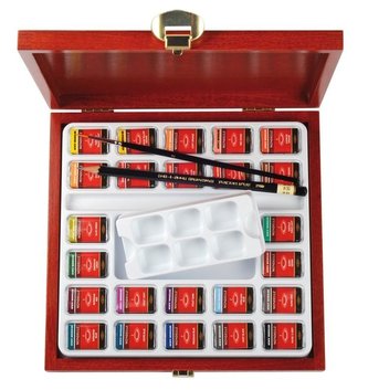 Koh-i-noor souprava akvarelových uměleckých barev MONDELUZ 24ks v dřevěné krabičce