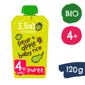 Ella's Kitchen BIO Dětská rýže, hruška a jablko (120 g)