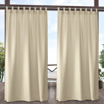 Venkovní zahradní závěs s poutky PORTORIKO světle béžová 155x270 cm (cena za 1 kus) MyBestHome