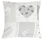 Povláček flanelový - srdce patchwork šedý - 40x40cm