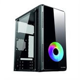 1stCOOL skříň STEP GAMER 1, micro tower, AU, USB 3.0, sRGB fan, bez zdroje, průhledná bočnice, černá