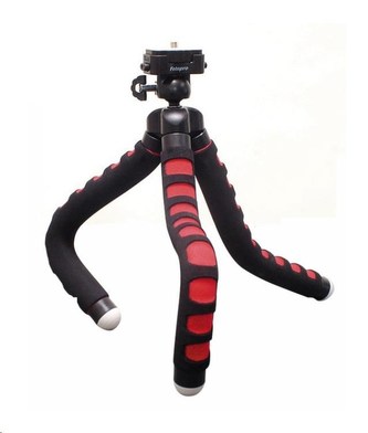 Braun Ministativ FLEXI 1 (27 cm, 169 g, max.0,8kg, kul.hlava, černý/červený)