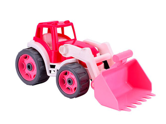 Traktor nakladač 36cm růžový 12m+