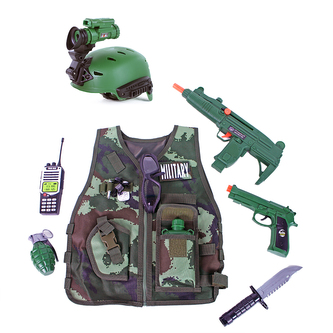 Dětská sada vesta vojenská s příslušenstvím