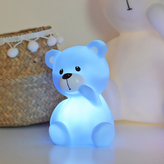Dětská noční LED lampička - medvídek - 3 varianty modrá barva