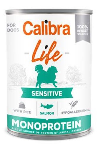 Calibra Dog Life  konz.Sensitive Salmon with rice 400g Calibra Dog Life  konz.Sensitive Salmon with rice 400g