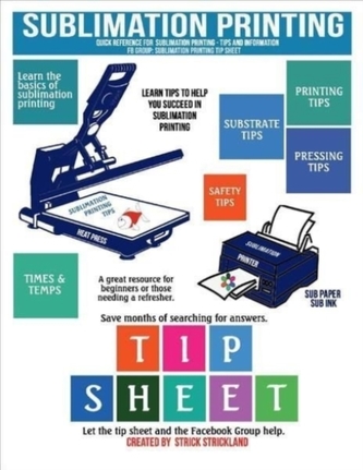 Sublimation Printing Tip Sheet