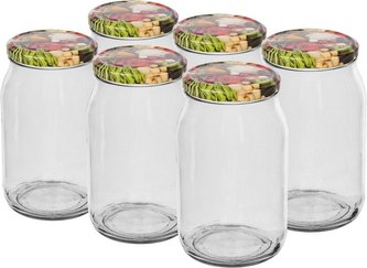 Sklenice zavařovací 900 ml 6 ks s víčkem 82 dekor