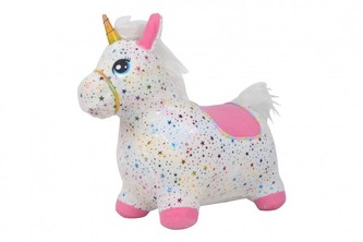 Hopsadlo jednorožec plyš bílý s hvězdičkami výš. sedla 23cm na bat. se zvukem v krab. 35x22cm 12m+ Hopsadlo jednorožec plyš bílý s hvězdičkami výš. sedla 23cm na bat. se zvukem v krab. 35x22cm 12m+