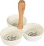 Servírovací misky s rukojetí porcelán / dřevo