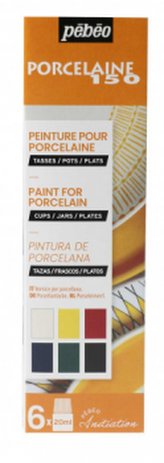 Sada barev na porcelán Porcelaine 6 x 20 ml