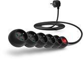 CONNECT IT prodlužovací kabel 230 V, 5 zásuvek, 3 m, s vypínačem (černý)