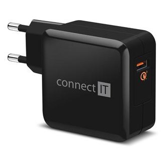 CONNECT IT QUICK CHARGE 3.0 nabíjecí adaptér 1x USB (3A), QC 3.0, černý