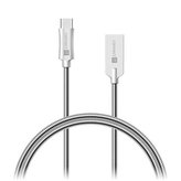 CONNECT IT Wirez Steel Knight USB-C (Type C) - USB-A, metallic silver, 1 m