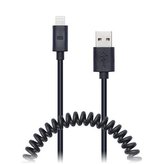 CONNECT IT Wirez Apple Lightning - USB spirálový flexibilní kabel, 1,2 m, černý