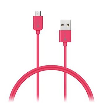 CONNECT IT Wirez COLORZ kabel micro USB - USB, 1m, růžový