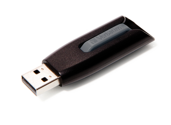 USB flash disk "V3", černá-stříbrná, 256GB, USB 3.0, 80/25 MB/sec, VERBATIM