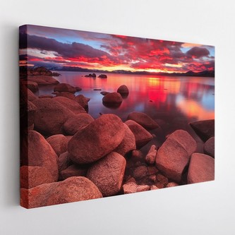 Obraz na plátně MOUNTAIN LAKE 120x80 cm Mybesthome Obraz na plátně MOUNTAIN LAKE 120x80 cm Mybesthome