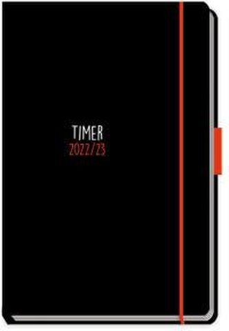 Trötsch Schülerkalender Specials mit Gummiband und Stifthalter Uni Black 2022/2023