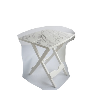 Stůl rozkládací mramor bílý 44,5x38,5x48,5cm