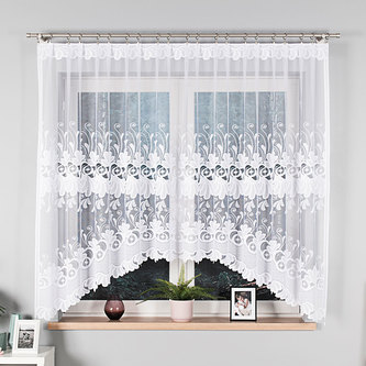 Dekorační oblouková krátká záclona KASJANA bílá 320x160 cm MyBestHome