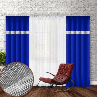 Dekorační závěs se zirkony s řasící páskou GLAM 250 modrá 140x250 cm (cena za 1 kus) MyBestHome Dekorační závěs se zirkony s řasící páskou GLAM 250 modrá 140x250 cm (cena za 1 kus) MyBestHome