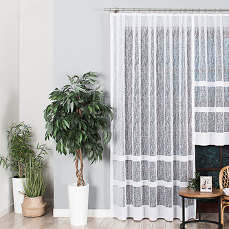 Dekorační vzorovaná záclona WIKTORIA 200 (1 kus) bílá 200x250 cm MyBestHome Dekorační vzorovaná záclona WIKTORIA 200 (1 kus) bílá 200x250 cm MyBestHome