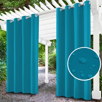 Venkovní zahradní závěs s kroužky MALIBU tmavě tyrkysová 155x240 cm (cena za 1 kus) MyBestHome Venkovní zahradní závěs s kroužky MALIBU tmavě tyrkysová 155x240 cm (cena za 1 kus) MyBestHome