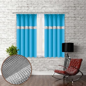 Dekorační závěs se zirkony s řasící páskou GLAM 160 tyrkysová 140x160 cm (cena za 1 kus) MyBestHome Dekorační závěs se zirkony s řasící páskou GLAM 160 tyrkysová 140x160 cm (cena za 1 kus) MyBestHome