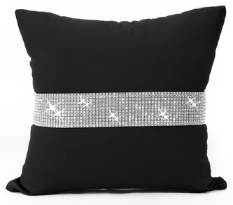 Polštář GLAM se zirkony černá 40x40 cm Mybesthome
