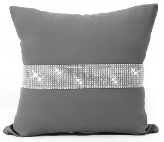 Polštář GLAM se zirkony tmavě šedá 40x40 cm Mybesthome