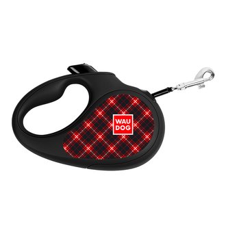 Waudog vodítko samonavíjecí Tartan - 50kg/5m/L