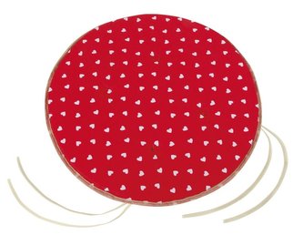 Sedák Adéla kulatý hladký - srdíčka - průměr 40 cm, výška puru 2 cm