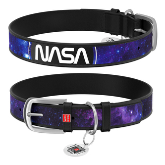 Waudog obojek kožený NASA21 černý (19-25cm/1,2cm)