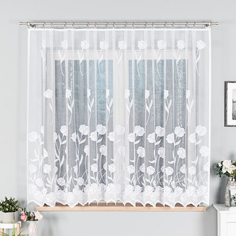 Dekorační vzorovaná záclona KARINA LINE 160 bílá 300x160 cm MyBestHome Dekorační vzorovaná záclona KARINA LINE 160 bílá 300x160 cm MyBestHome