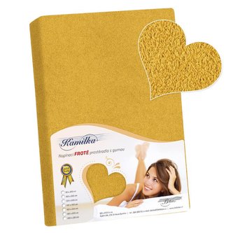 Prostěradlo froté - hořčicová - 100x200 cm