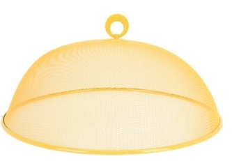 Kovový kryt na potraviny žlutý 35x14 cm