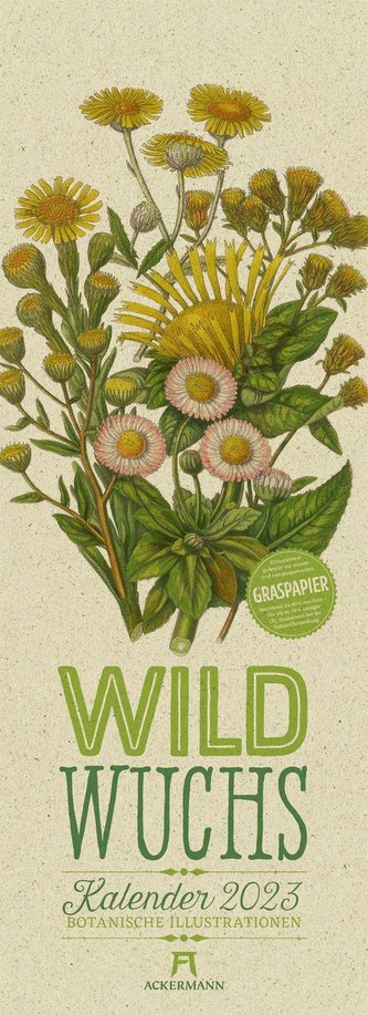 Wildwuchs - Botanische Illustrationen - Graspapier-Kalender 2023