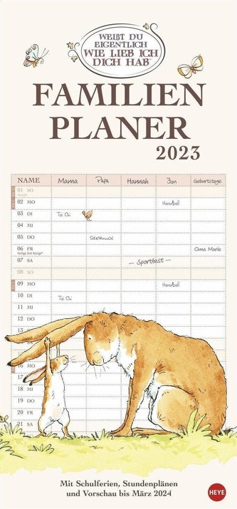 Weißt du eigentlich, wie lieb ich dich hab? Familienplaner 2023