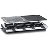 Raclette gril Severin, RG 2373, kombinovaná gril plocha, 8 pánviček, 1500 W, nerez