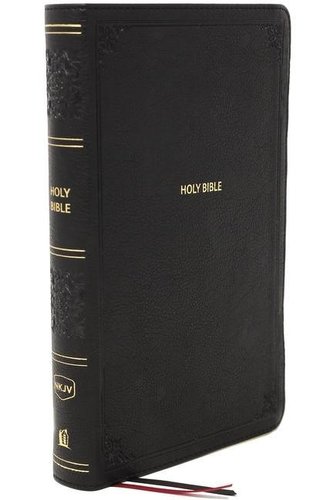 NKJV, End-of-Verse Reference Bible, Personal Size Large Print, Leathersoft, Black, Red Letter, Comfort Print